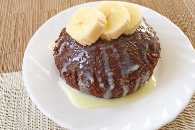 Chocolate Banana Cupcake In A Mug Without Eggs In 5 Minutes