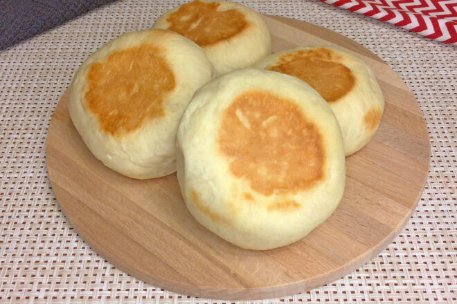Buns With Milk And Water From Yeast Dough In A Pan