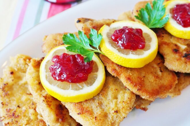 Viennese Pork Schnitzel In Breadcrumbs
