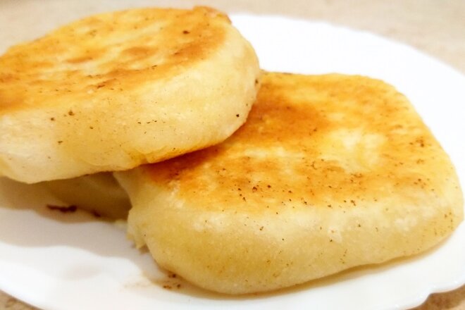 Tortillas With Suluguni Cheese In A Pan