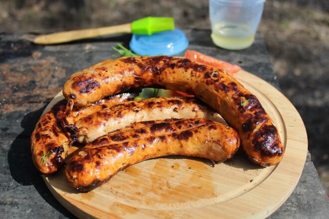 Spicy Homemade Sausages On The Grill
