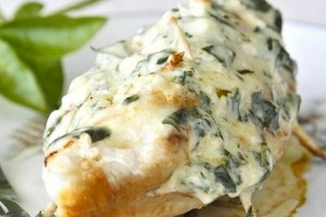 Chicken Breasts Stuffed With Cheese, Kefir And Garlic