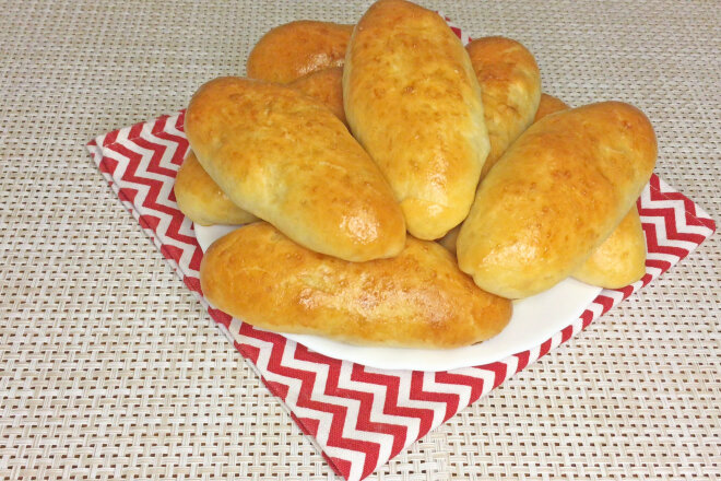 Yeast Pies With Potatoes And Mushrooms In The Oven