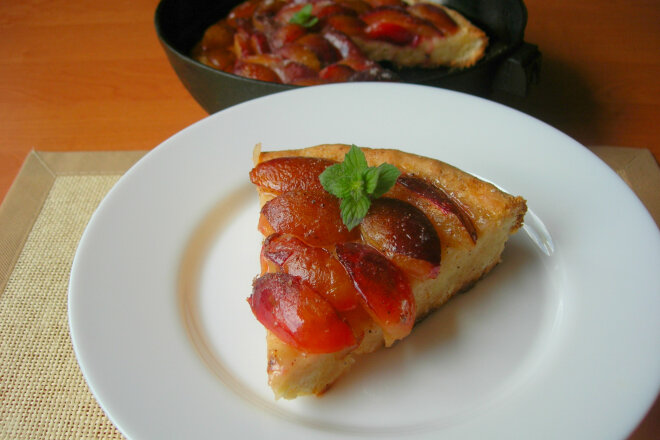 Bavarian Plum Cake Made From Yeast Dough