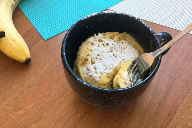 Banana Cupcake In A Mug In 5 Minutes