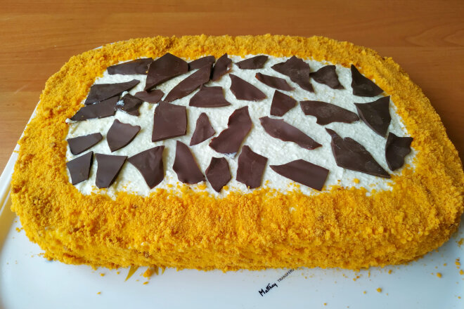 Sugar Cake With Curd Cream With Boiled Condensed Milk
