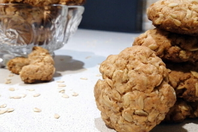 Australian Coconut Anzac Oatmeal Cookies