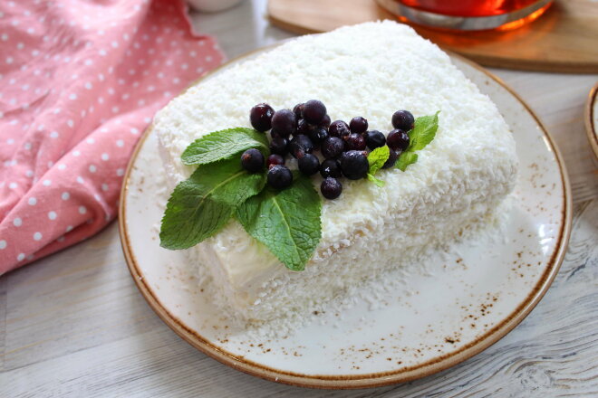 Cake Milk Girl On Condensed Milk With Sour Cream