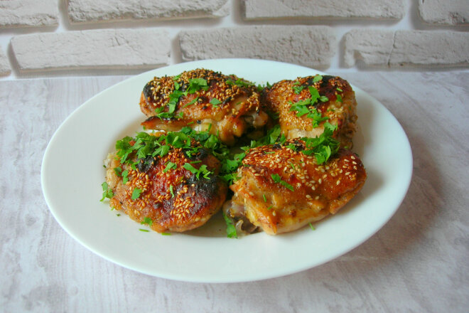 Oriental Chicken With Honey And Ginger In The Oven