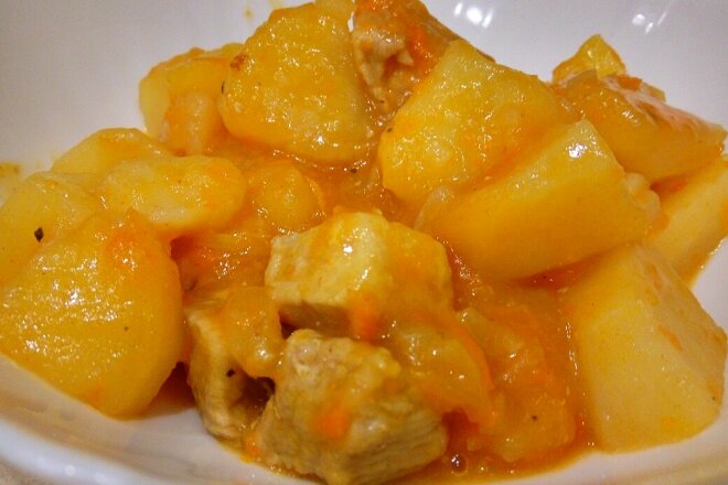 Roast Pork With Potatoes In A Slow Cooker