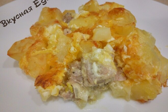French Fries With Meat In The Oven